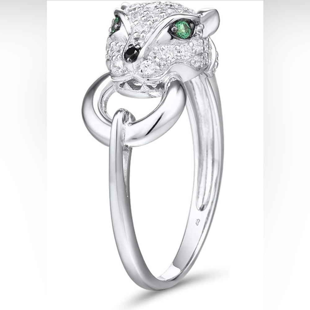 925 Sterling Silver Cubic Zirconia Panther Ring - Picture 8 of 9